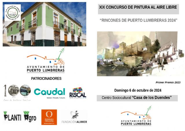 El XIX Concurso de Pintura al Aire Libre 'Rincones de Puerto Lumbreras' tendrá lugar el 6 de octubre