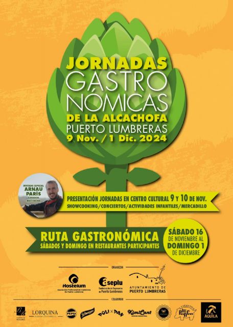 Puerto Lumbreras celebrará las I Jornadas Gastronómicas de la Alcachofa del 9 de noviembre al 1 de diciembre