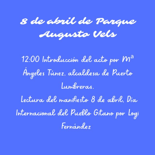 Puerto Lumbreras conmemorará el Día Internacional del Pueblo Gitano con dos jornadas especiales