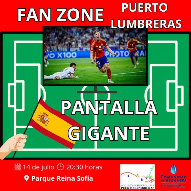 Puerto Lumbreras instalará una pantalla gigante para apoyar a la Selección Española de Fútbol en la final de la Eurocopa 2024 del próximo domingo